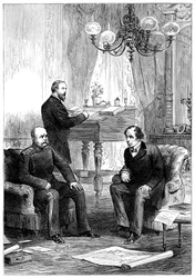 Benjamin Disraeli 1804-1881 meeting with Otto von Bismarck 1815-1898, Berlin, 1878