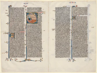 Bifolium from a Bible: Initial E[t factum est] with Ezekiel