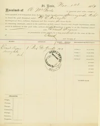 Bill of lading, steamboat M[ary] E. Forsyth, Sunnyside, Arkansas, November 1, 1864