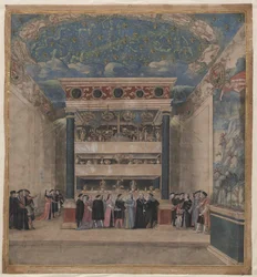 Binche Palace during the Celebrations in August 1549, 1549