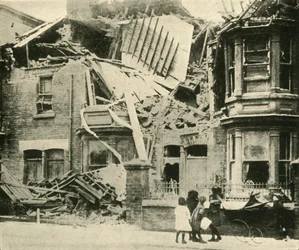 Bomb-Damaged Houses, Hartlepool, First World War