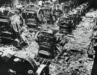Bomb Damage at a Renault Factory, Sevres, Paris