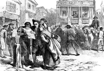 Bostonians Reading the Stamp Act