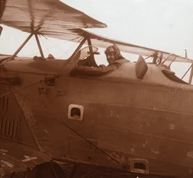 Breguet Biplane Taking Off