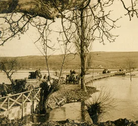 Bridge Over the River Meuse at Dugny, Northern France, c1914-c1918