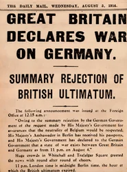 Britain Declares War on Germany, 1914