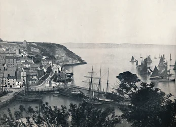 Brixham - The Lower Town, Showing Fishing Fleet
