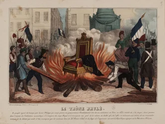 Burning of the Throne of King Louis Philippe on February 25, 1848