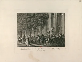 Camille Desmoulins in the Palais Royal Gardens