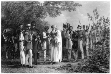 Capture of the King of Delhi by Captain Hodson, 1858