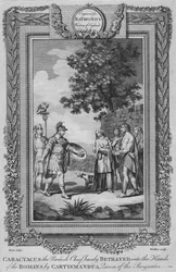 Caractacus the British Chief, Basely Betrayed into the Hands of the Romans by Cartismandua, c1787