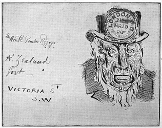 Cartoon depicting Boer leader Paul Kruger as a Māori, 1900