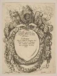 Cartouche with Title: Nouvelles inventions de Cartouches, 17th century