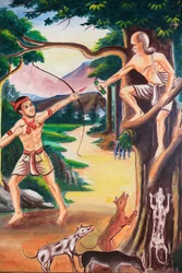 Ceiling Artwork Depicting the Life of Buddha