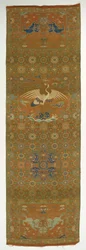 Chair Cover with a Crane, Lions, Dragons, Auspicious Symbols and Floral