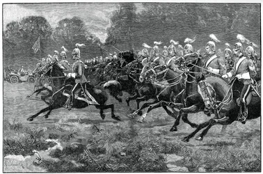 Charge of the 5th and 7th Dragoon Guards, review in Windsor Park, 1900