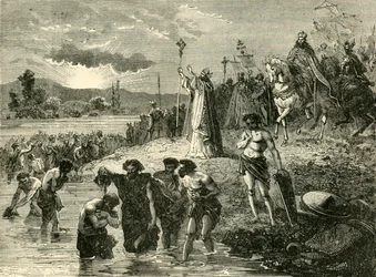 Charlemagne Causing the Saxons to be Baptised in the Weser, 782AD