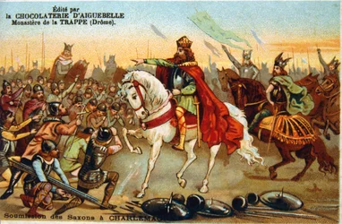 Charlemagne, King of the Franks, Accepting the Submission of the Saxons, 777, 19th Century