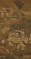 Children playing in the palace garden, late 13th-15th century