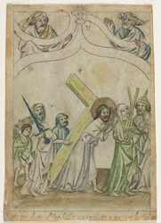 Christ Crowned with Thorns (recto) Christ Carrying the Cross (verso), c. 1410