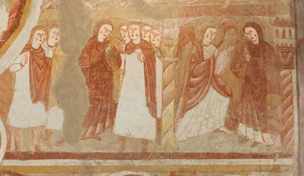 Church (Église Saint-Martin), Interior, Wall Paintings, West Wall of the Nave (detail)