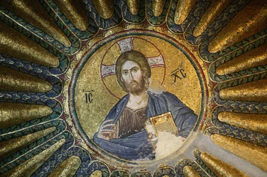 Church of St. Saviour of Chora: Roof Mosaic of Christ the Pantocrator, Istanbul, Turkey