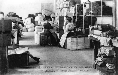 Clothing for Prisoners of War, Champs-Élysées, Paris, World War I, 1914-1918