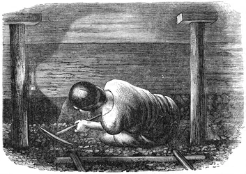 Coal miner working a narrow seam