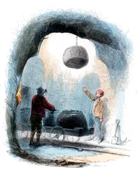 Coal Mining: Sending Baskets of Coal to the Surface of a Mine