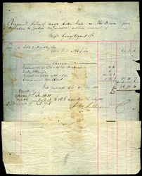 Coconut sales receipt, Barbados to London