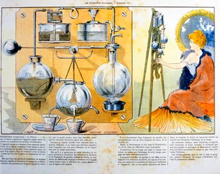 Coffee or Tea Making Machine Heated by a Small Spirit Lamp