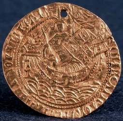 Coin Korabelnik of Tsar Ivan III, Reverse: Ruler on His Ship