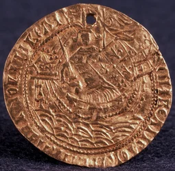 Coin Korabelnik of Tsar Ivan III Reverse: Ruler on His Ship