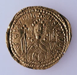 Coin Zlatnik of Grand Duke Vladimir Svyatoslavich Averse: Portrait of the Ruler