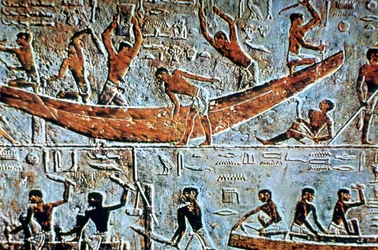 Construction of a Boat, Wall Relief, Saqqara, Egypt