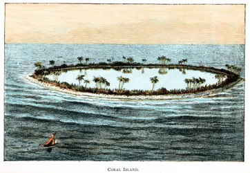 Coral Reef Surrounding a Lagoon