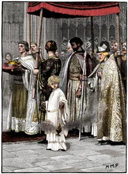 Coronation of Richard I in Westminster Abbey 1189, c1880
