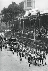 Coronation procession of George V and Queen Mary, near Westminster Abbey, 22 June 1911