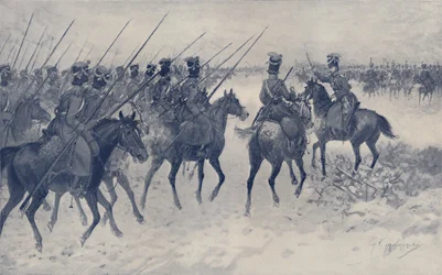Cossacks Awaiting A French Cavalry Charge, 1812