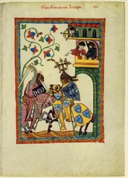 Count Friedrich II von Leiningen From the Codex Manesse