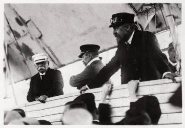 Count Zeppelin and Dr. Eckener in a Zeppelin Gondola, Schwaben, Germany