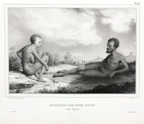 Couple of Aborigines from Tasmania (Australia)