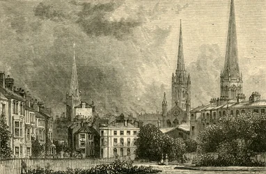 Coventry - The Spires of Trinity, St. Michaels, and Christ Church, 1898