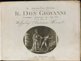 Cover of the score of the opera Don Giovanni by Wolfgang Amadeus Mozart