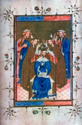 Crowning of a King, from the Liber Regalis, Westminster Abbey