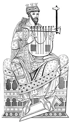 David playing the lyre, 10th century