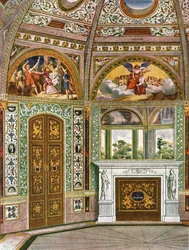 Decoration in the Octagon Garden Pavilion in Buckingham Palace, London