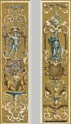 Decorative Painting in the Louvre, Paris, France