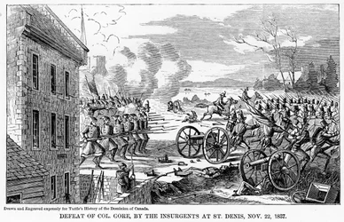 Defeat of Colonel Gore, by the Insurgents at St Denis, 22 November 1837