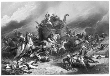 Defeat of the Peishwas army before Jhansi by General Rose, 1st April 1858